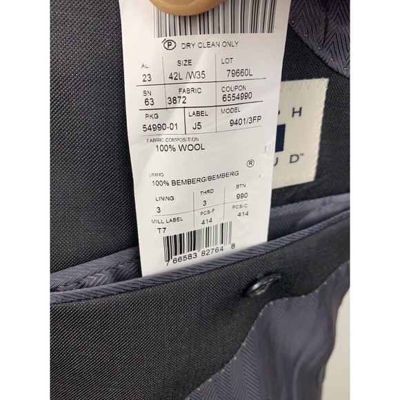 42L Joseph‎ Abboud Tollegro 1900 Sharkskin Blazer - Picture 10 of 12